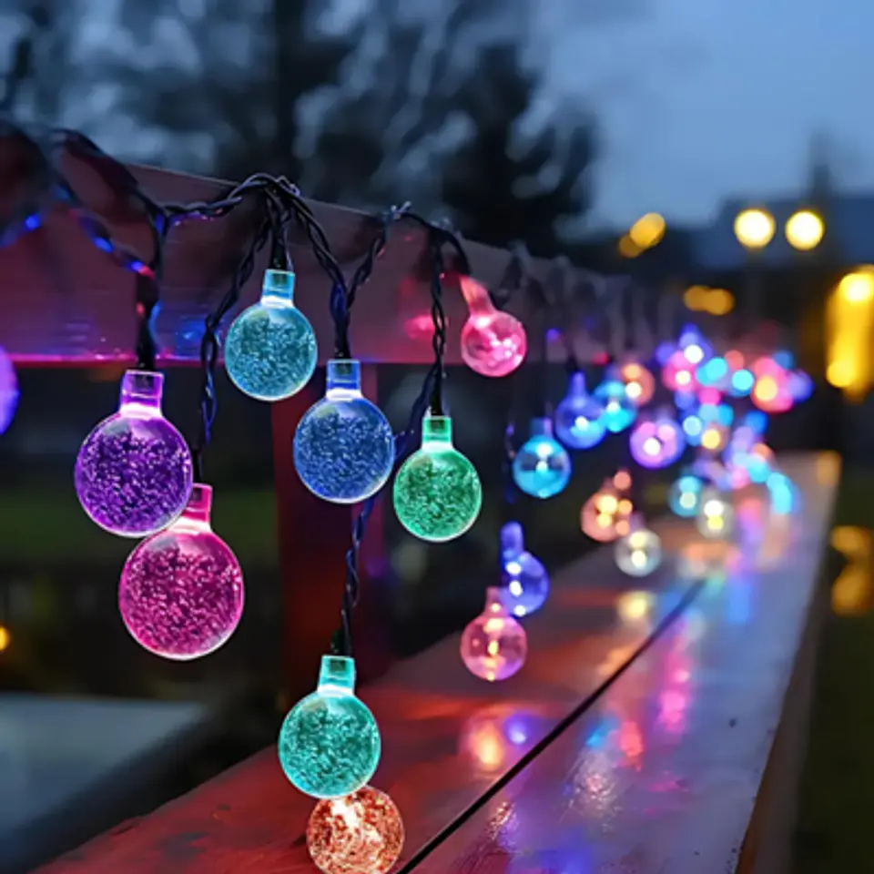 GUIRNALDA MULTICOLOR SOLAR: ILUMINACIÓN ECOAMIGABLE Y DECORATIVA 2