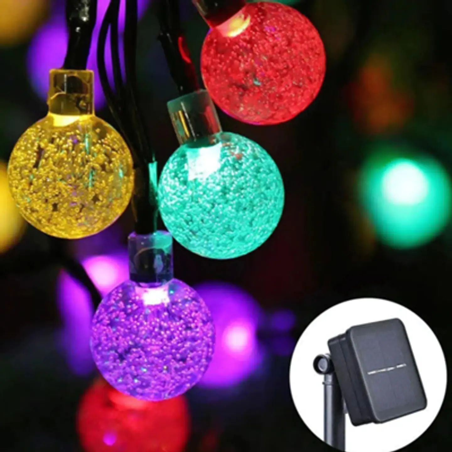 GUIRNALDA MULTICOLOR SOLAR: ILUMINACIÓN ECOAMIGABLE Y DECORATIVA 1
