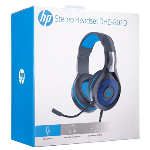 HEADSET DHE-8010 HP: SONIDO ESTÉREO Y DISEÑO CON LED AZUL