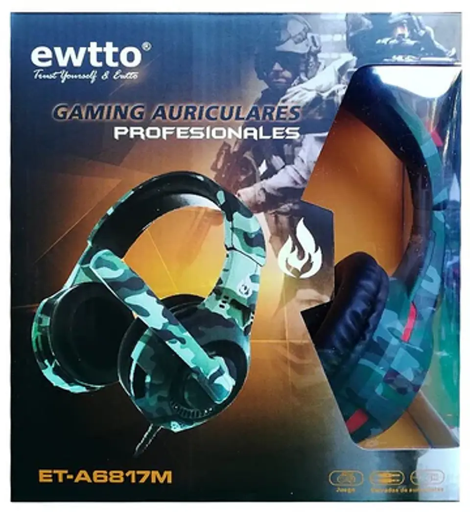 HEADSET GAMER EWTTO: SONIDO ENVOLVENTE Y DISEÑO CAMUFLAJE 1