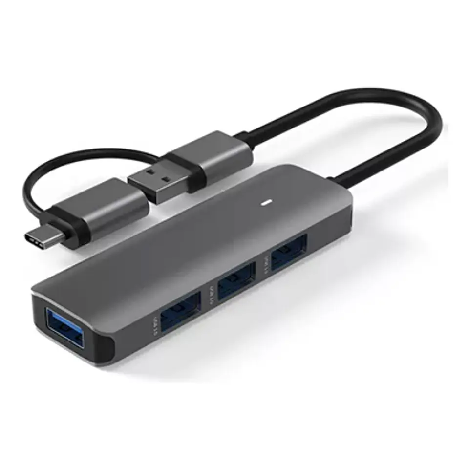 HUB USB 3.0 + TYPE-C TECMASTER 5 GBPS, ALUMINIO PORTÁTIL 3