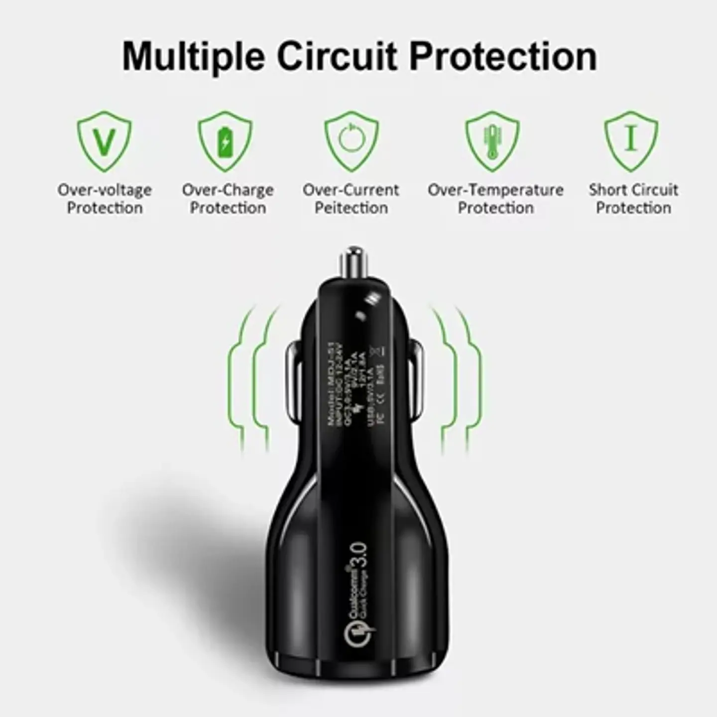 CARGADOR PARA AUTO USB-A + USB-C, 3.0A, ULTRACOMPACTO 2