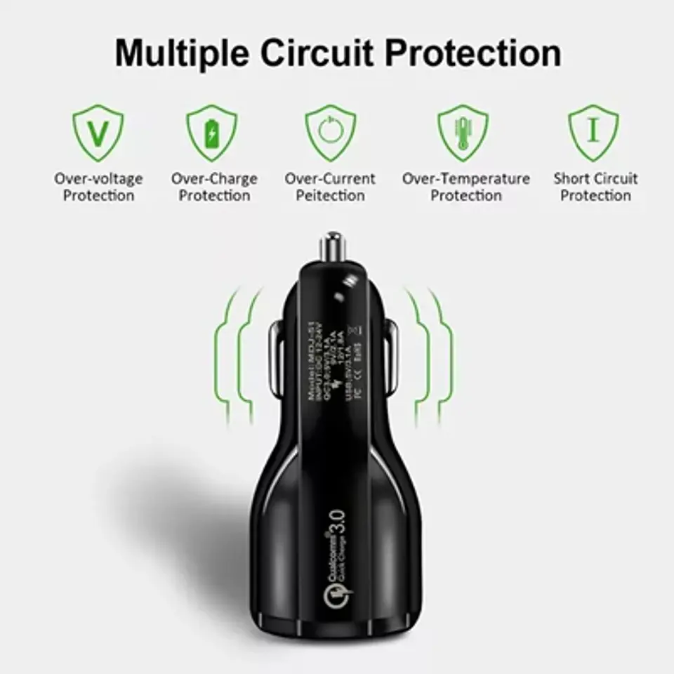 CARGADOR PARA AUTO USB-A + USB-C, 3.0A, ULTRACOMPACTO 2