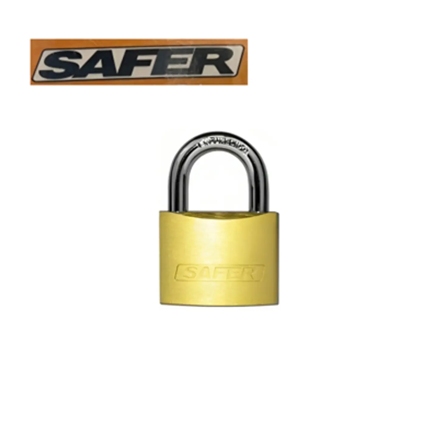 CANDADO SAFER PEQUEÑO 25MM DE FIERRO CON TERMINACIÓN BRONCE 1