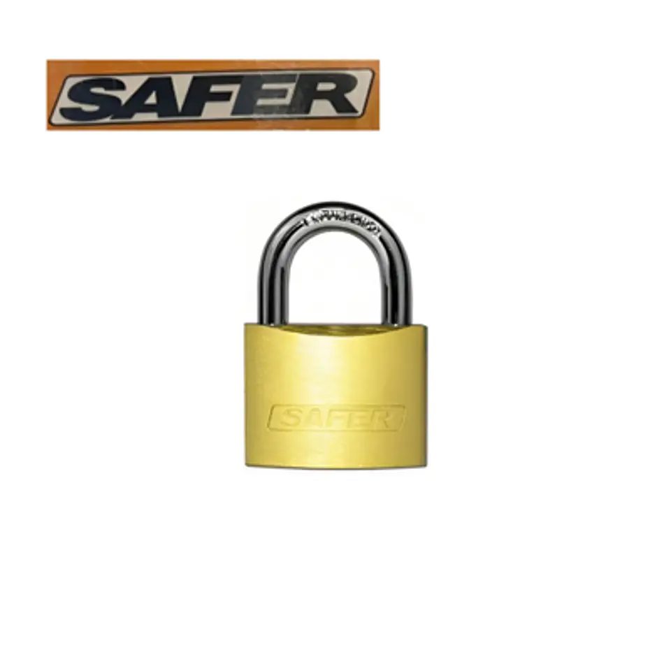 CANDADO SAFER PEQUEÑO 25MM DE FIERRO CON TERMINACIÓN BRONCE 1