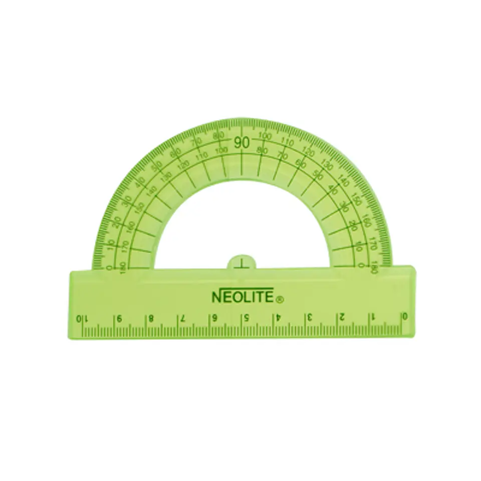TRANSPORTADOR 180° NEOLITE 10 CM VERDE BISLEADO 2