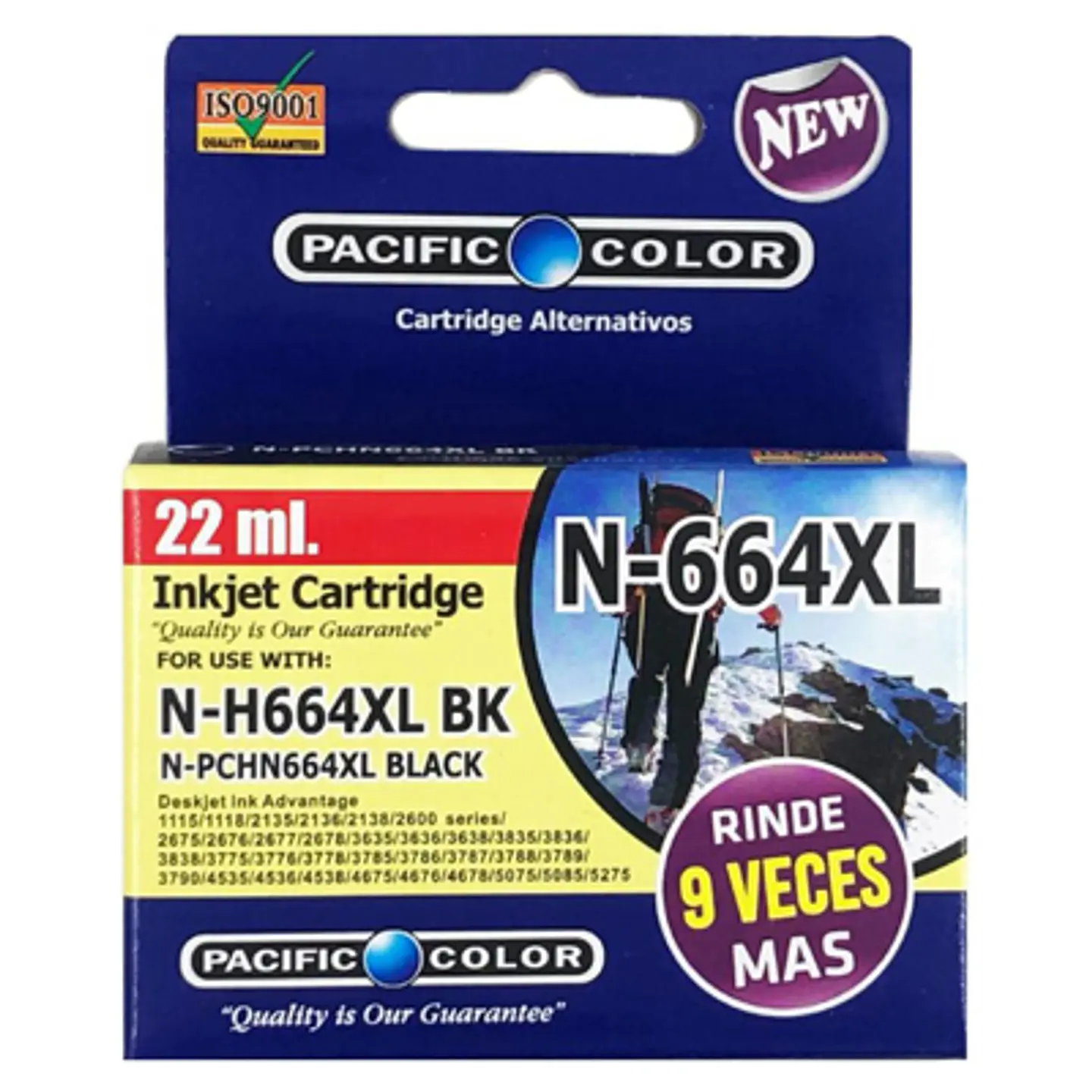 TINTA NEGRA PACIFIC COLOR N-664 XL COMPATIBLE HP DESKJET 1