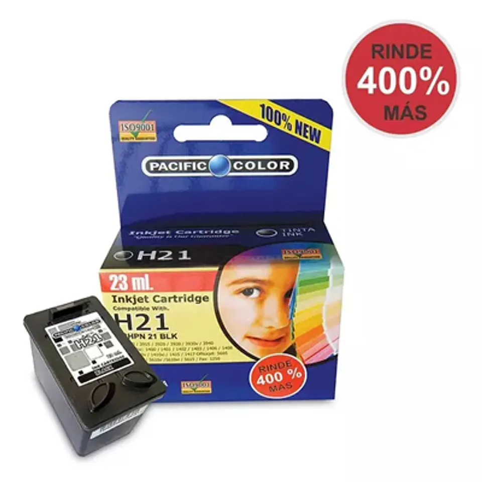 TINTA NEGRA H21 PACIFIC COLOR COMPATIBLE HP PSC Y DESKJET 1