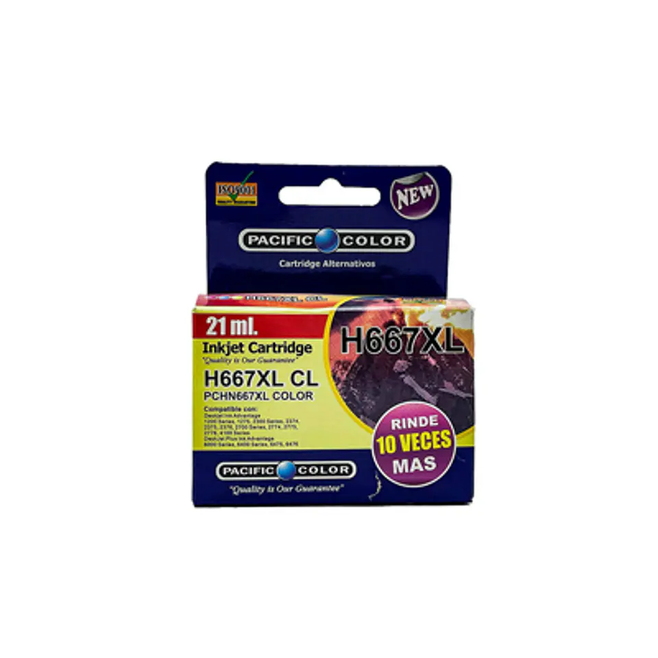 CARTRIDGE HP 667XL TRICOLOR ALTERNATIVO PACIFIC COLOR 21ML 2