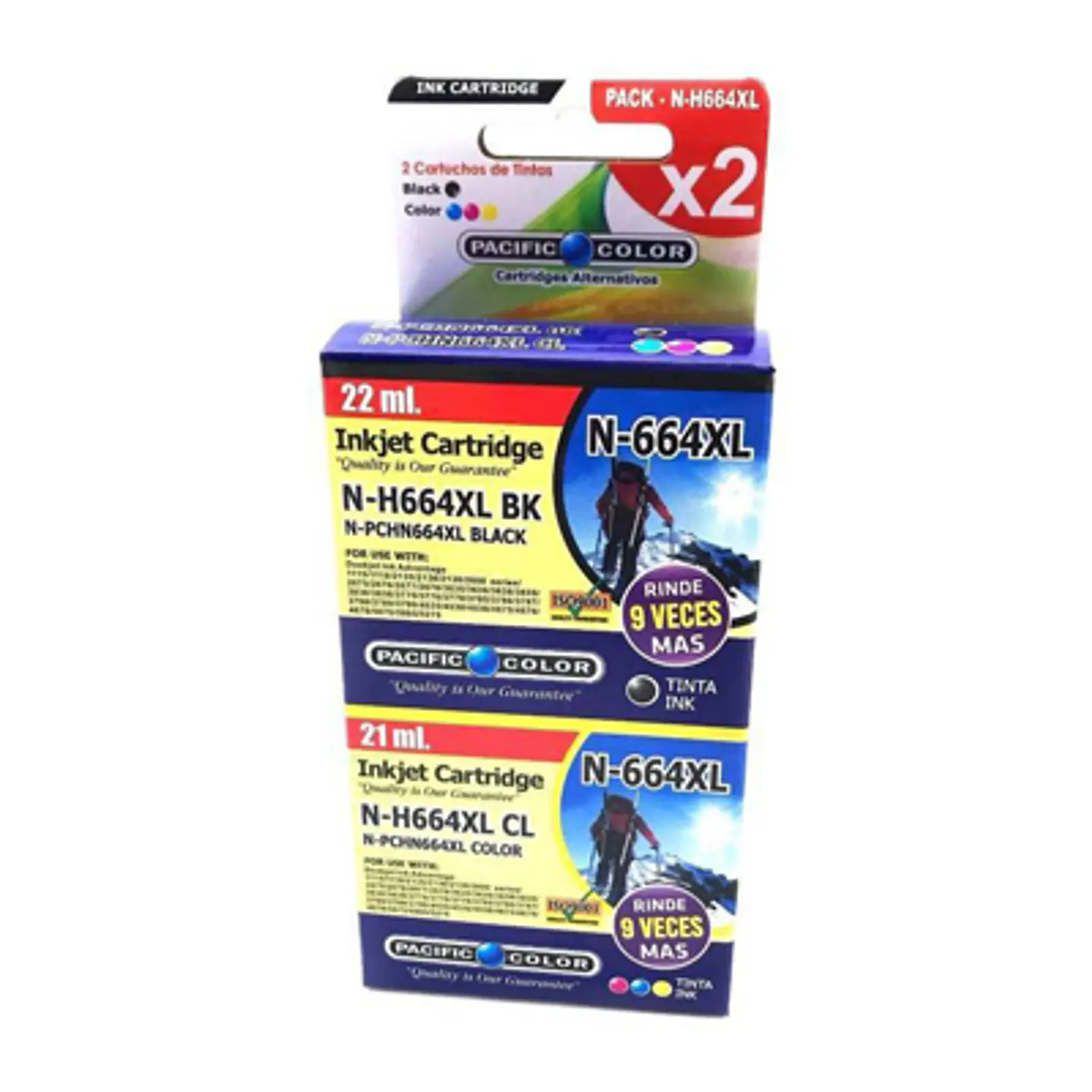 CARTUCHOS PACIFIC COLOR N-H664XL BK/CL NEGRO 22ML Y COLOR 21ML 1