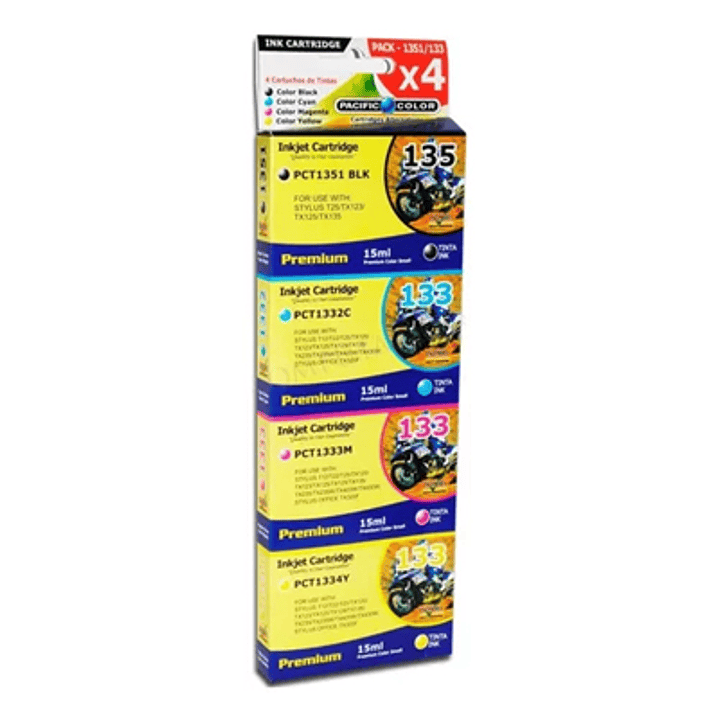 PACK TINTAS EPSON PACIFIC COLOR 135 (NEGRA) Y 133 (COLORES)