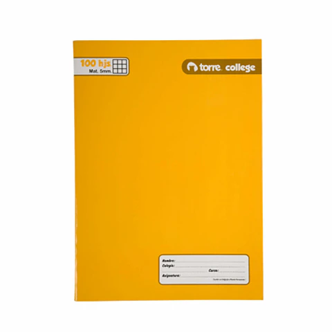 CUADERNO COLLEGE M5 100 HOJAS TORRE LISO CUADRICULADO 5MM