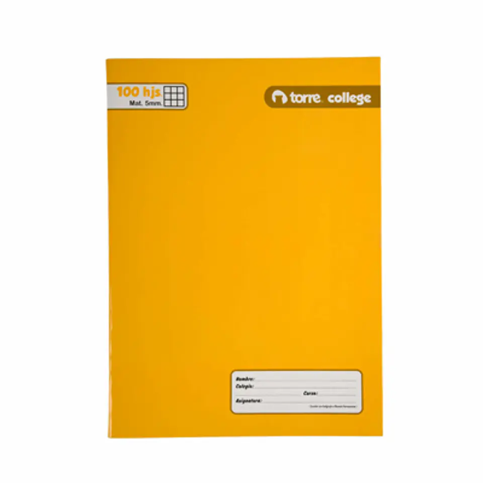 CUADERNO COLLEGE M5 100 HOJAS TORRE LISO CUADRICULADO 5MM 1