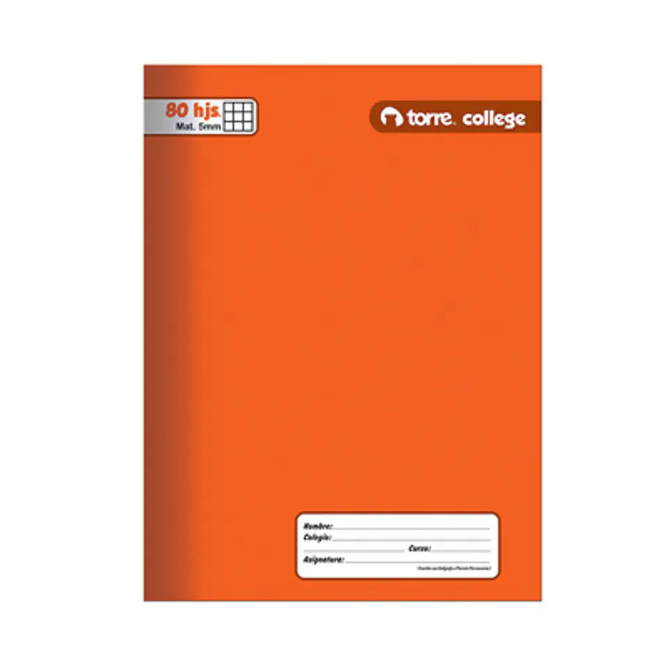 CUADERNO COLLEGE M5 100 HOJAS TORRE LISO CUADRICULADO 5MM 3