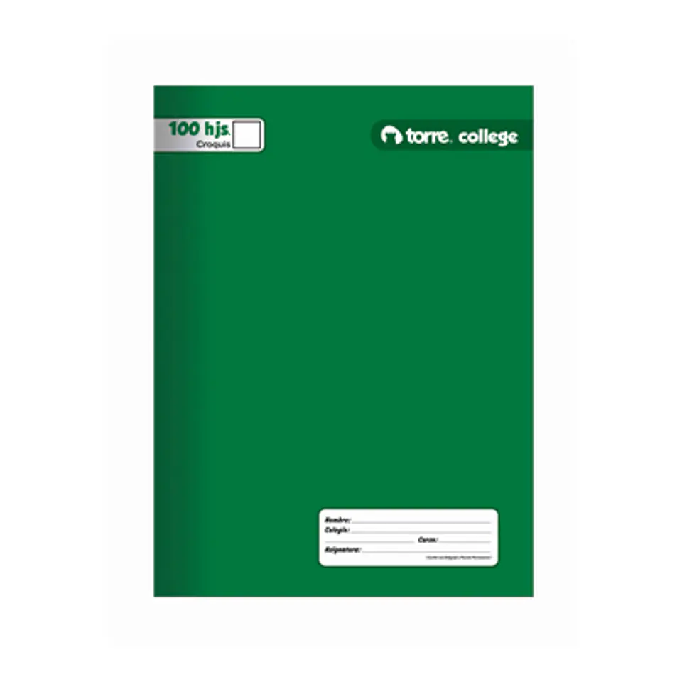 CUADERNO COLLEGE M5 100 HOJAS TORRE LISO CUADRICULADO 5MM 4