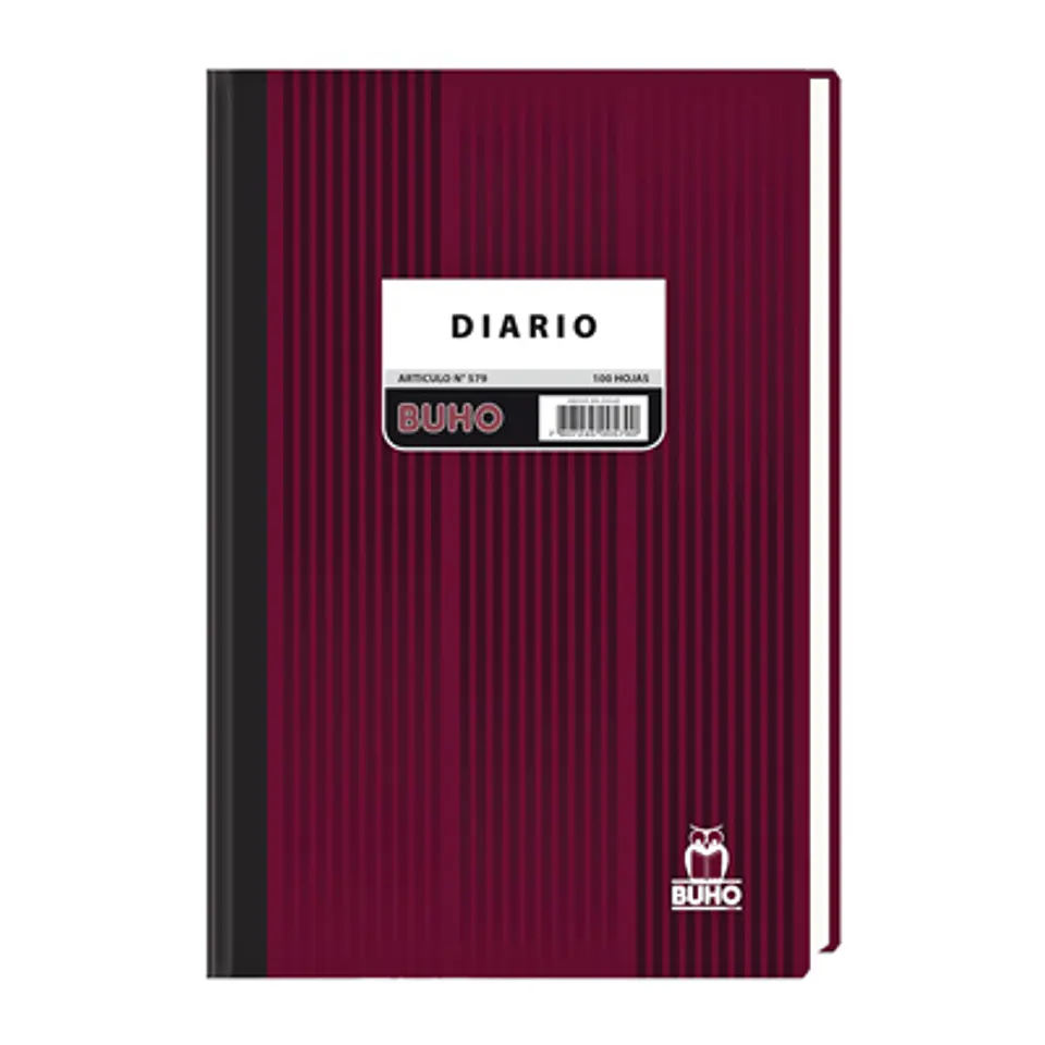LIBRO CONTABLE DIARIO 100 HOJAS BUHO CUBIERTA DURA BURDEO 1