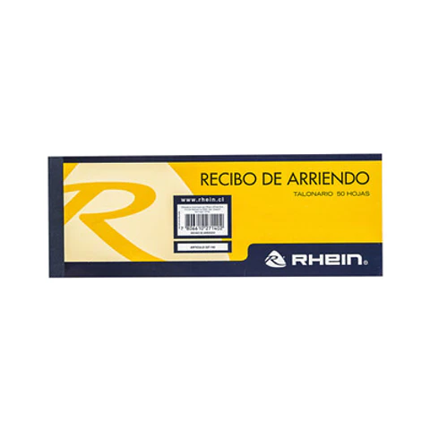 FORMULARIO RECIBO DE ARRIENDO RHEIN 50 HOJAS TALONARIO