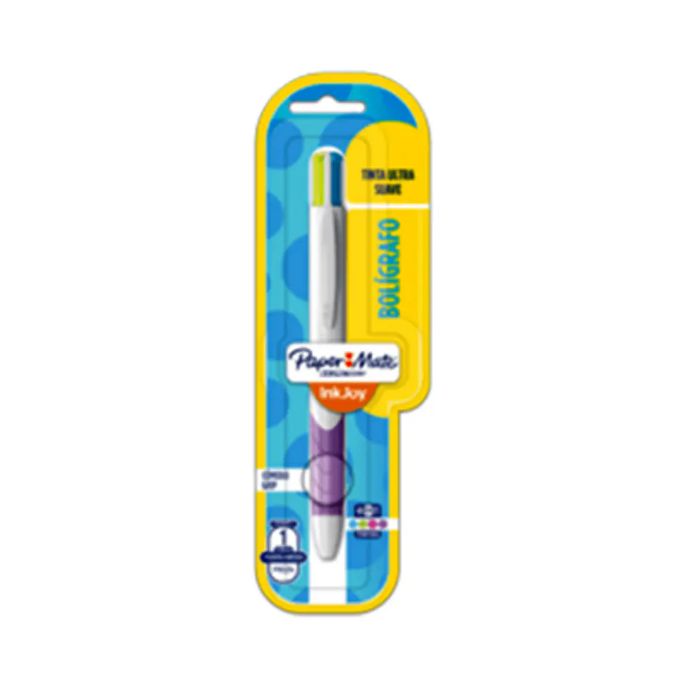 BOLÍGRAFO PAPER MATE INKJOY QUATRO 4 COLORES PUNTA MEDIA 1