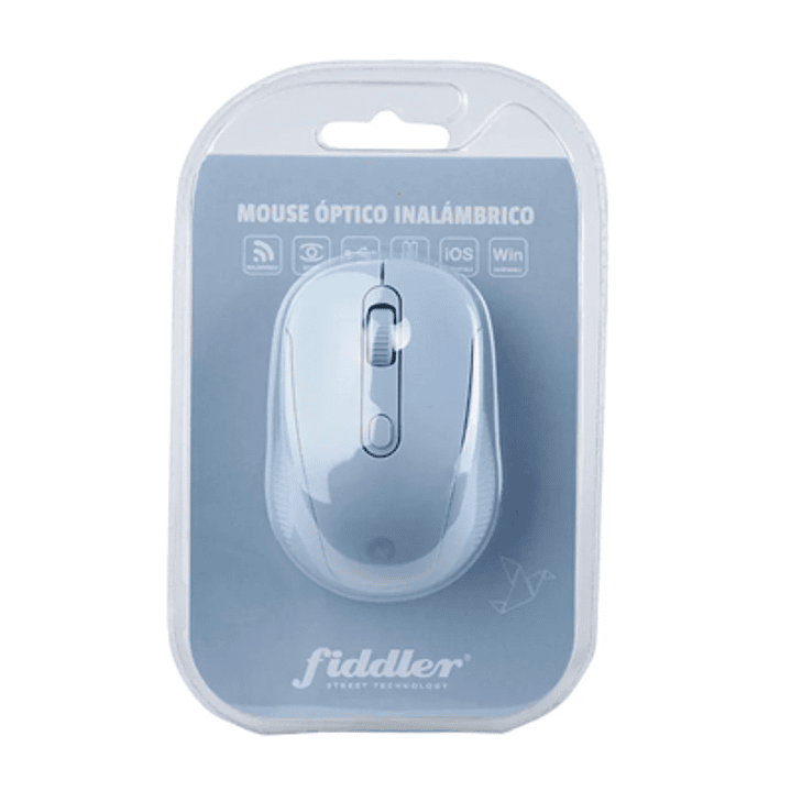 MOUSE INALÁMBRICO FIDDLER USB PLOMO + PILAS AAA AJUSTABLE DPI 1