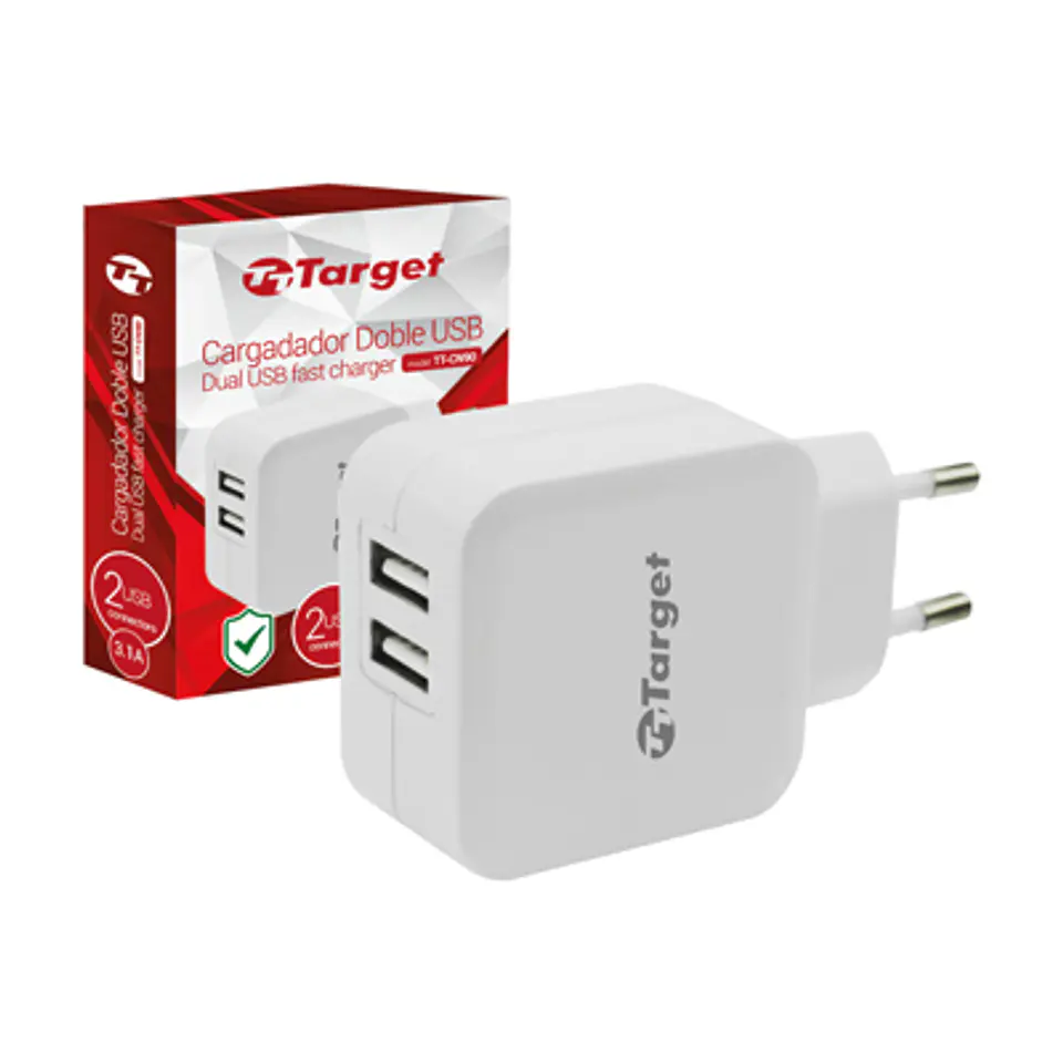 CARGADOR DOBLE USB TARGET TT-CN90 CARGA INTELIGENTE 1