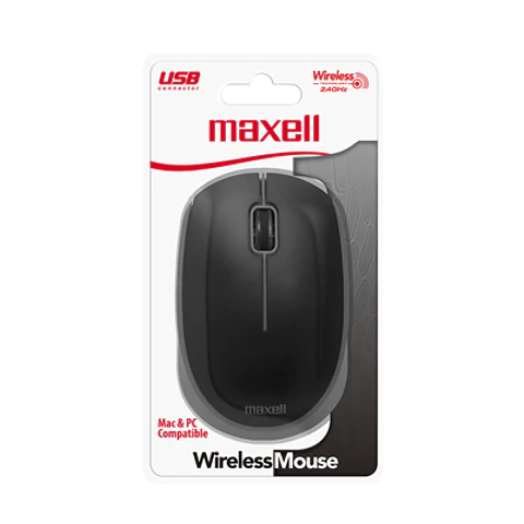 MOUSE INALÁMBRICO MAXELL USB NEGRO/GRIS PILA INCLUIDA