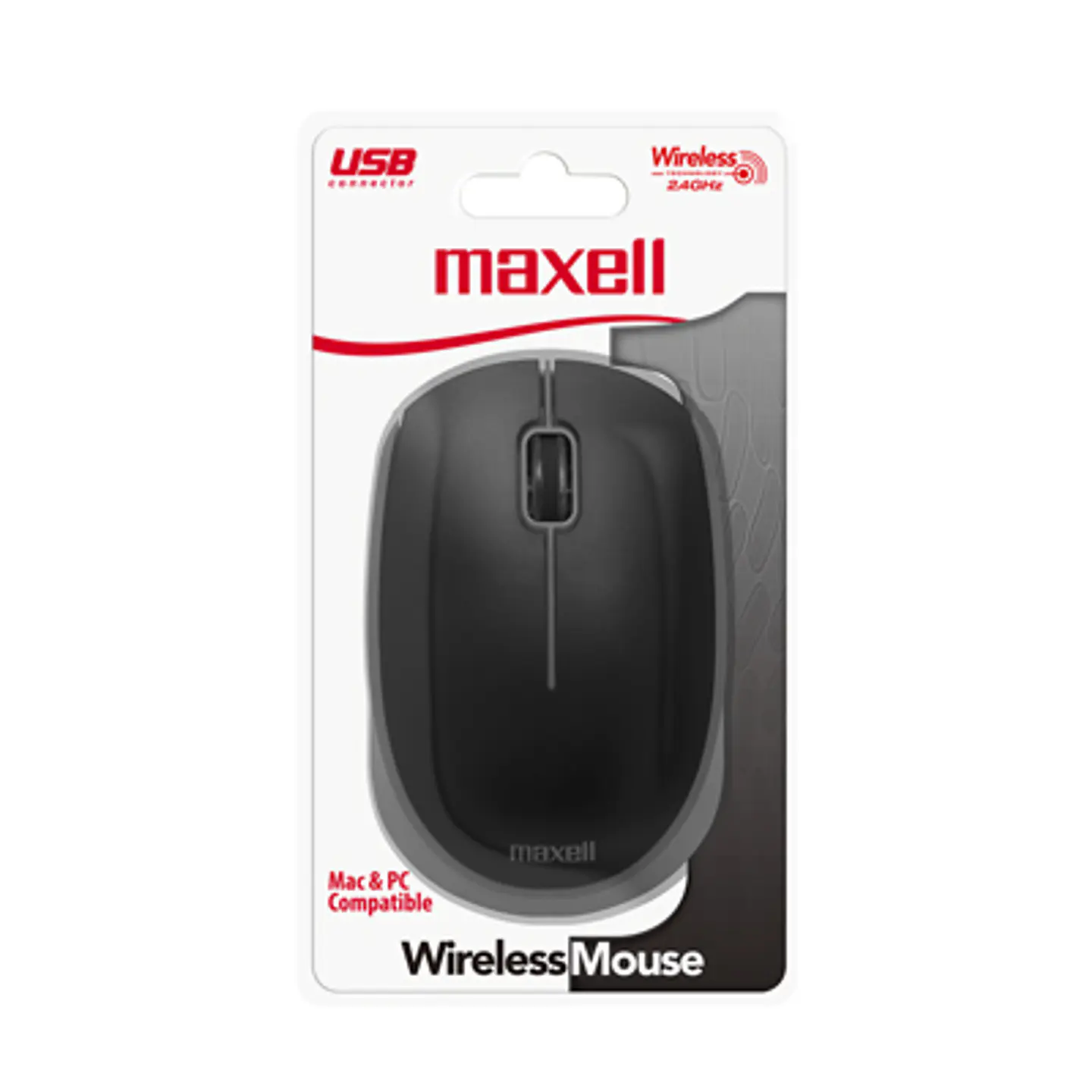 MOUSE INALÁMBRICO MAXELL USB NEGRO/GRIS PILA INCLUIDA 1