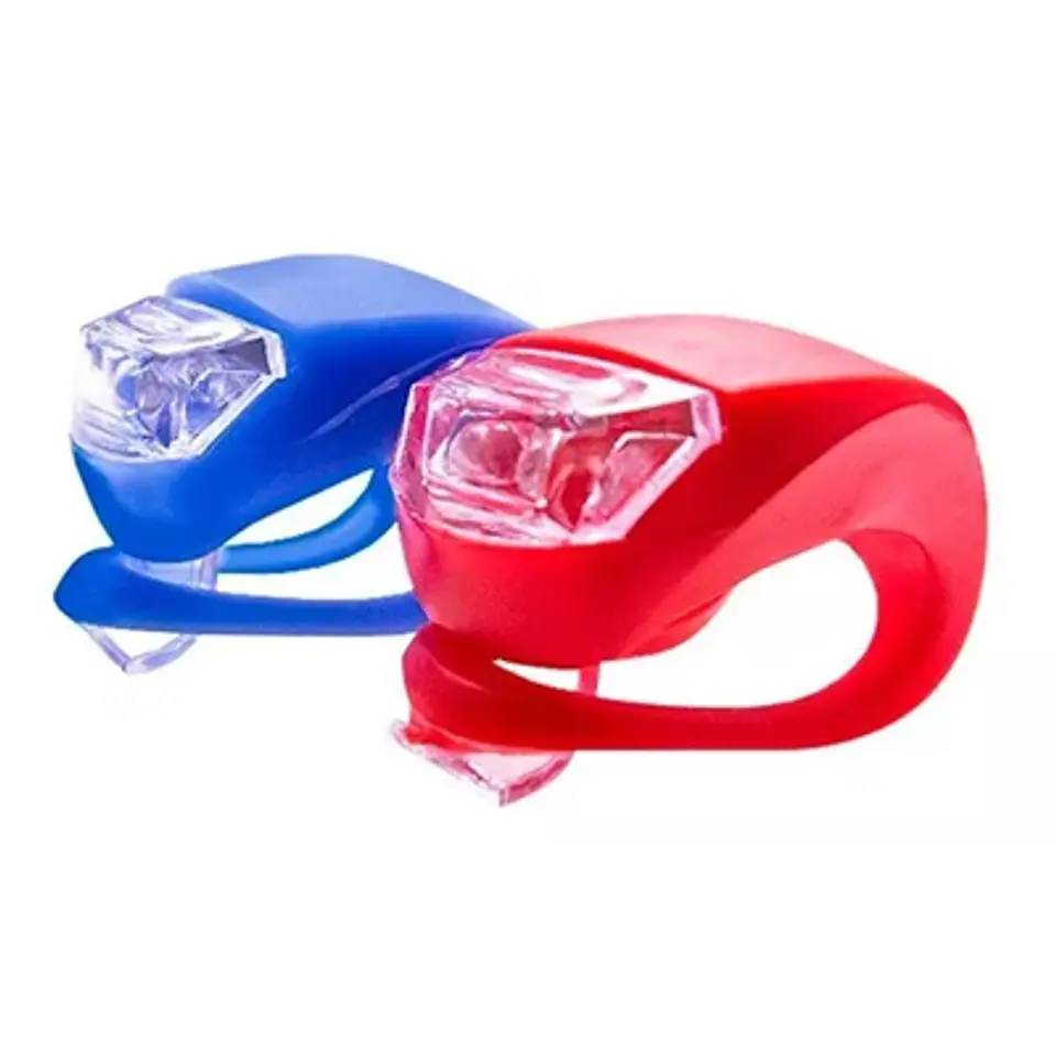 LUZ BICICLETA FRONT/BACK CINCOTECH HJ008-2 LED SILICONA 2
