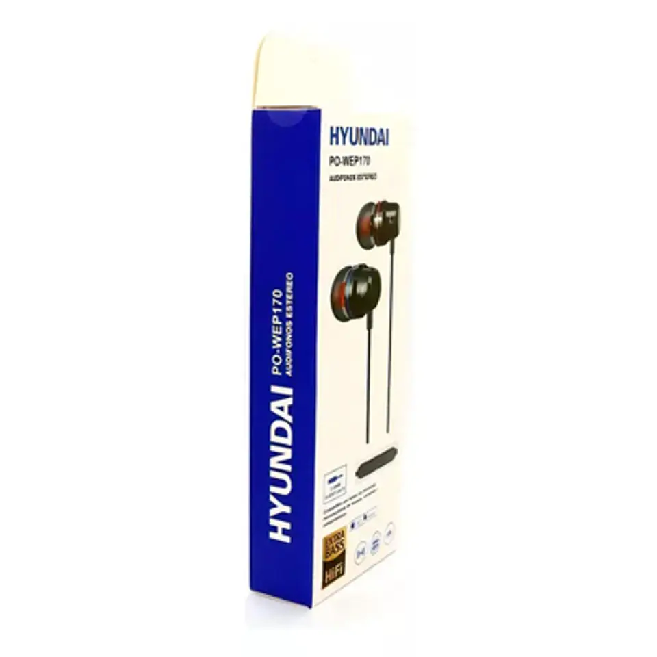 AUDÍFONOS CON MICRÓFONO HYUNDAI PO-WEP170 NEGRO 1
