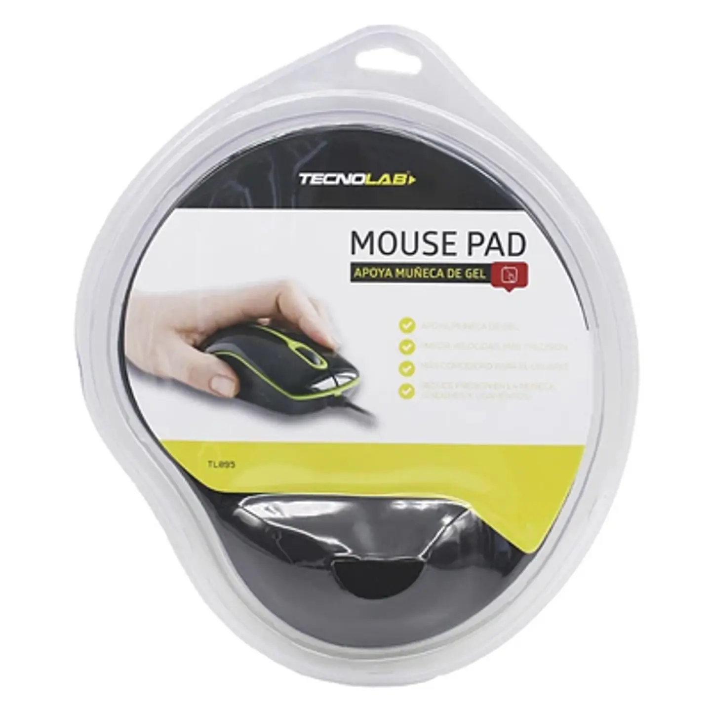 MOUSE PAD APOYA MUÑECA TECNOLAB TL095BK NEGRO CÓMODO Y ERGONÓMICO 1