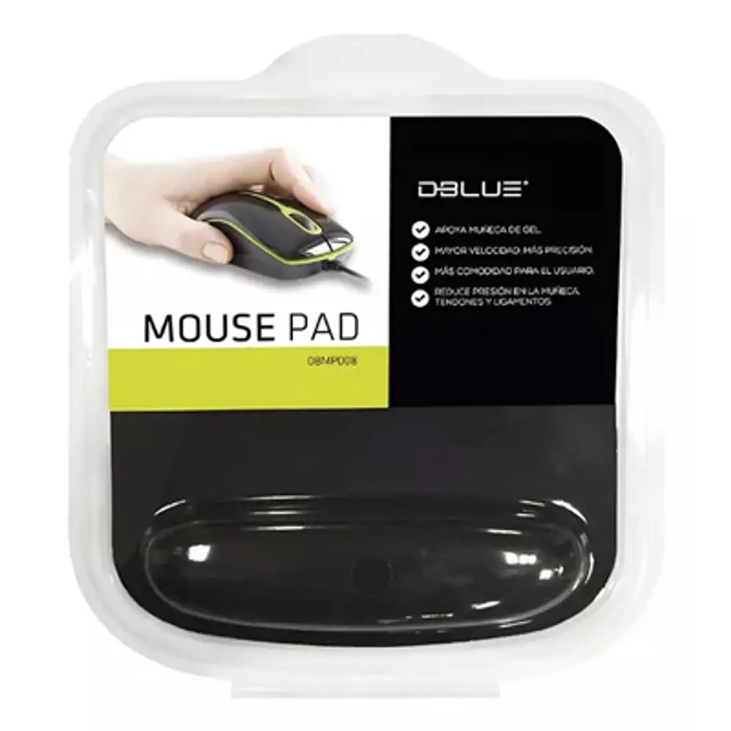 MOUSE PAD GEL APOYA MUÑECA CUADRADO NEGRO 1