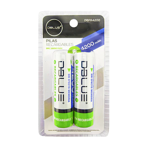 PILAS RECARGABLES BRC18650 4200MAH DBLUE PACK X2