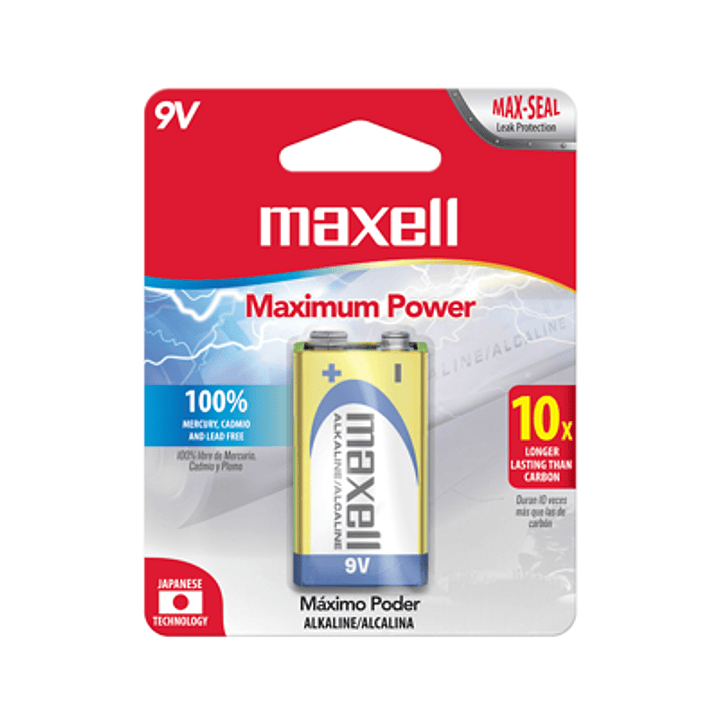 PILA BATERÍA 9V MAXELL - ENERGÍA FIABLE Y DURADERA 1