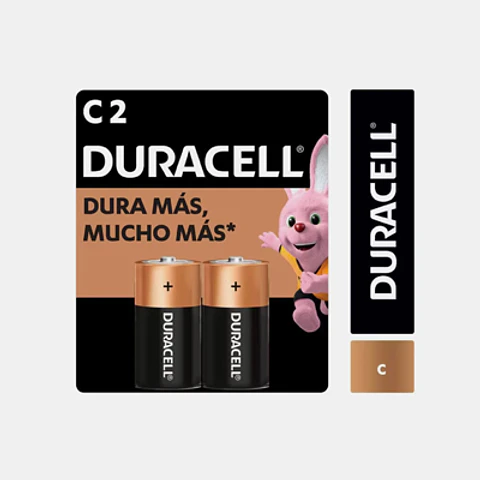 PILAS DURACELL C BLÍSTER X2 - ENERGÍA DURADERA Y FIABLE