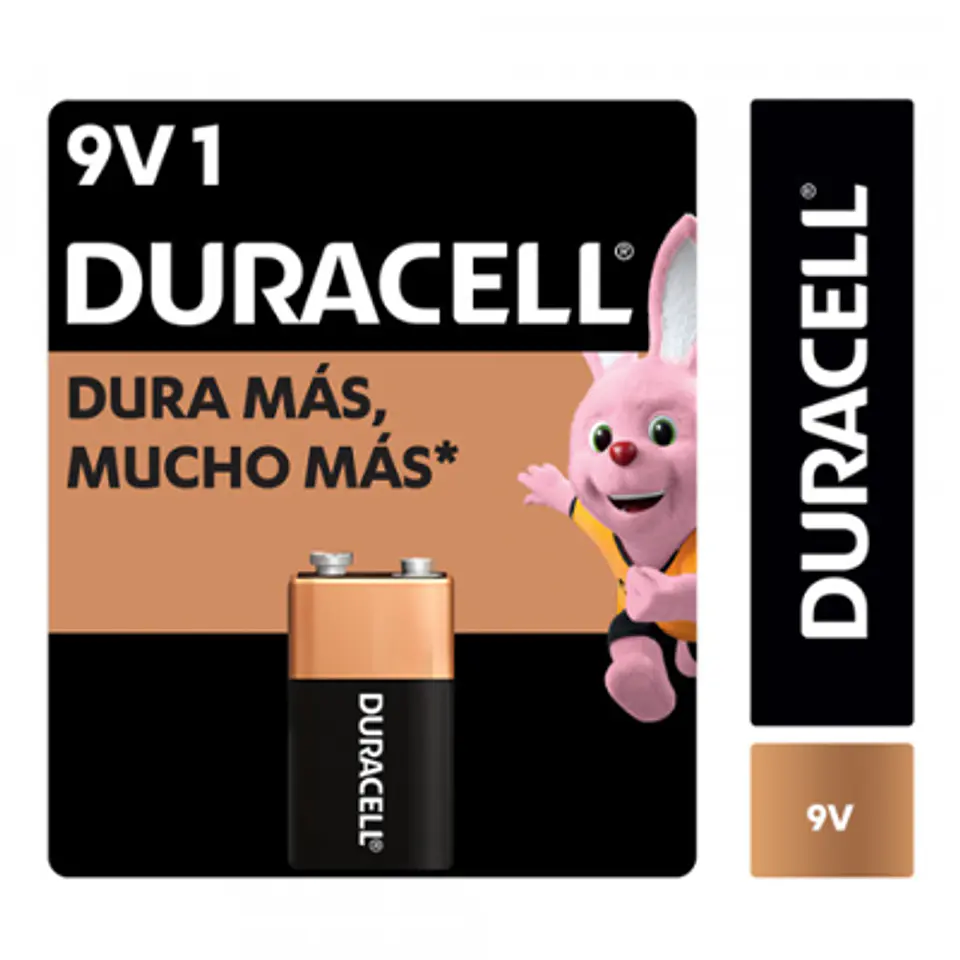 PILA BATERÍA 9V DURACELL - ENERGÍA DURADERA Y CONFIABLE 1