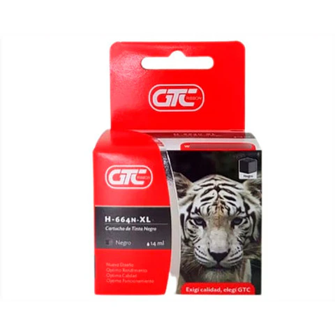 TINTA GTC COMPATIBLE CON HP 664 XL NEGRO 22ML 700 COPIAS