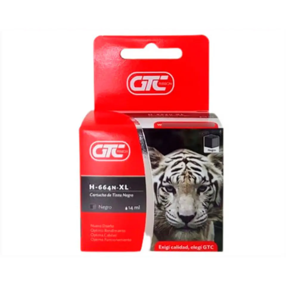 TINTA GTC COMPATIBLE CON HP 664 XL NEGRO 22ML 700 COPIAS 1