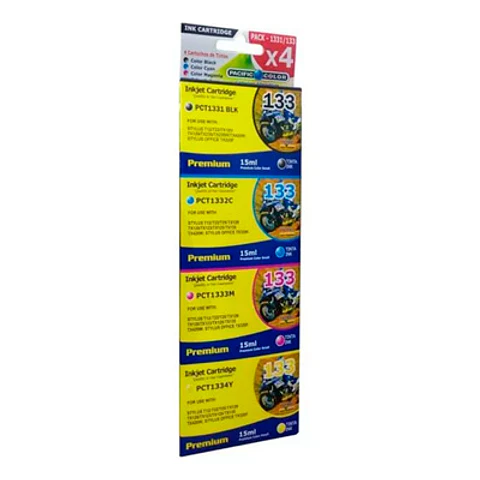 PACK TINTAS EPSON 133 ALTERNATIVAS PACIFIC COLOR 4X15ML