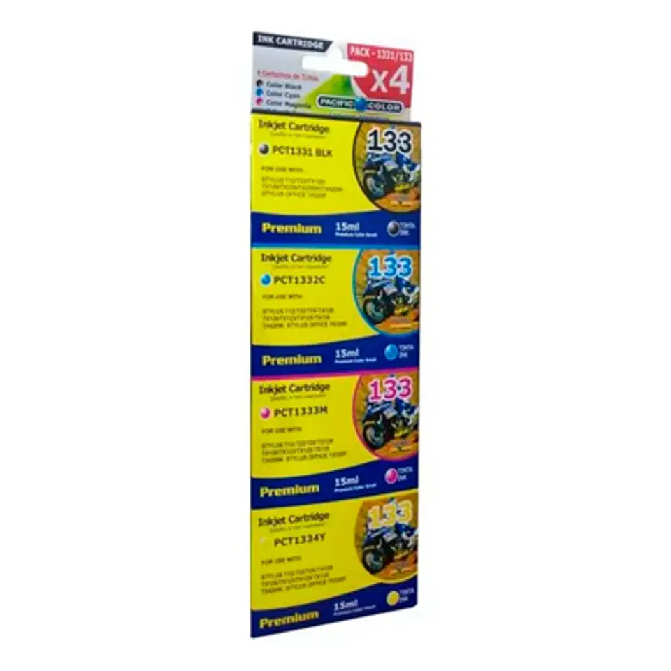 PACK TINTAS EPSON 133 ALTERNATIVAS PACIFIC COLOR 4X15ML 1
