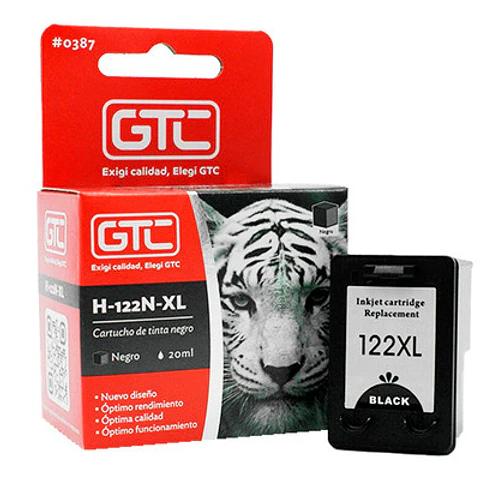 TINTA COMPATIBLE HP 122XL NEGRO 20ML – ALTO RENDIMIENTO GTC