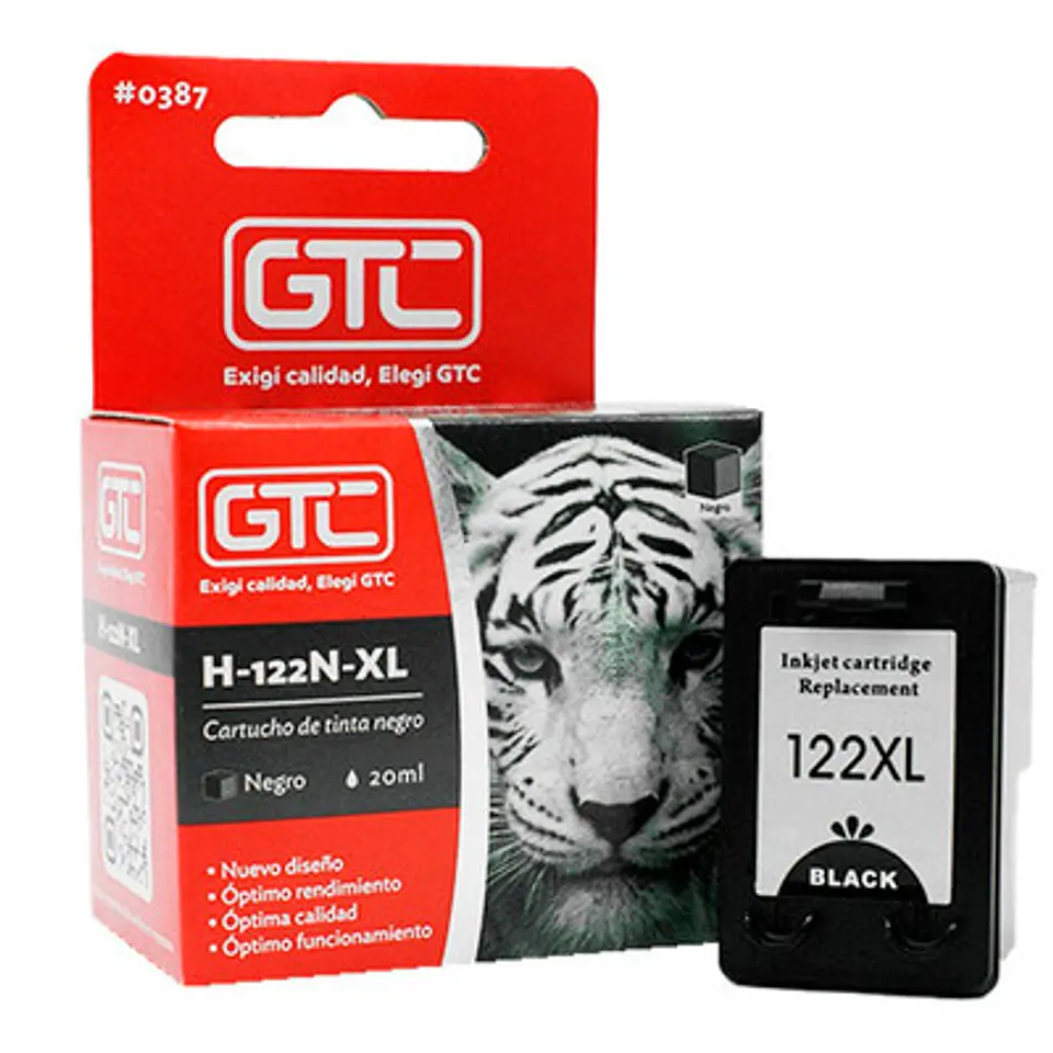 TINTA COMPATIBLE HP 122XL NEGRO 20ML – ALTO RENDIMIENTO GTC 1