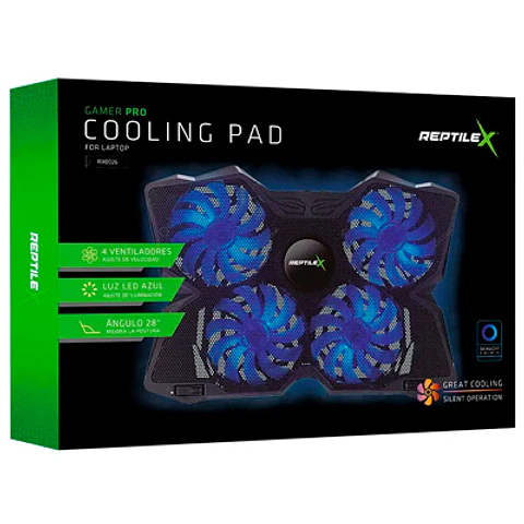 VENTILADOR GAMER REPTILEX | 4 VENTILADORES LED AZUL