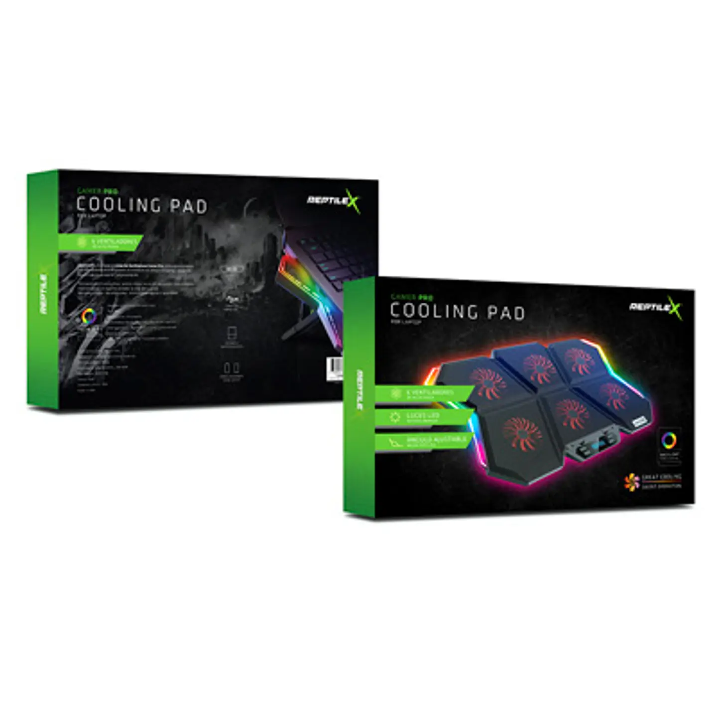 COOLER GAMER REPTILEX 6 VENTILADORES | RGB + LCD AJUSTABLE 1