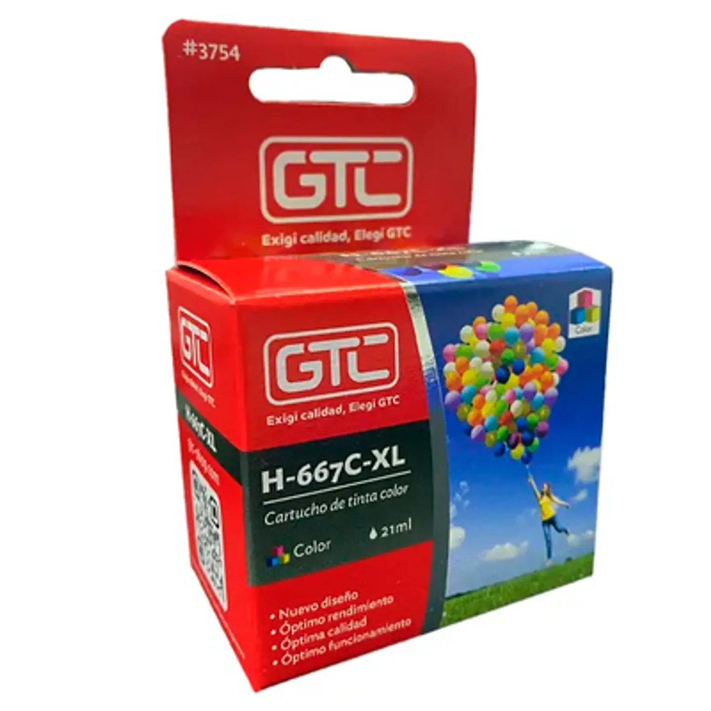CARTUCHO TINTA GTC 667 XL COLOR 21ML COMPATIBLE CON HP DESKJET 2