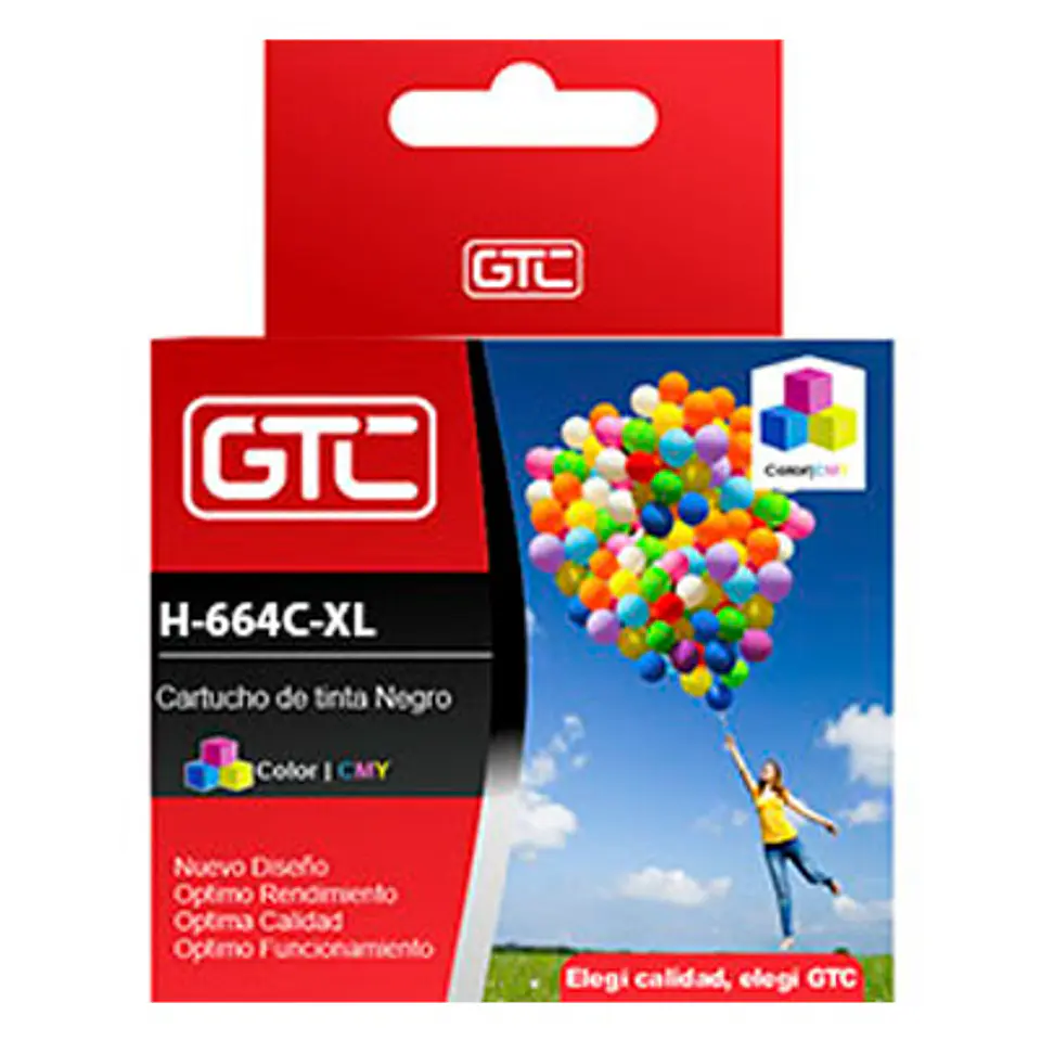 CARTUCHO TINTA GTC 664 XL TRICOLOR 22ML COMPATIBLE CON HP DESKJET 2