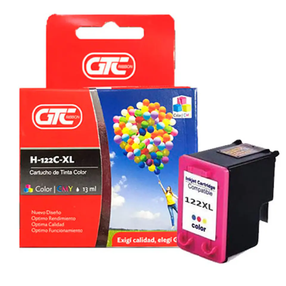 CARTUCHO TINTA GTC 122 XL TRICOLOR 13ML COMPATIBLE CON HP DESKJET 1