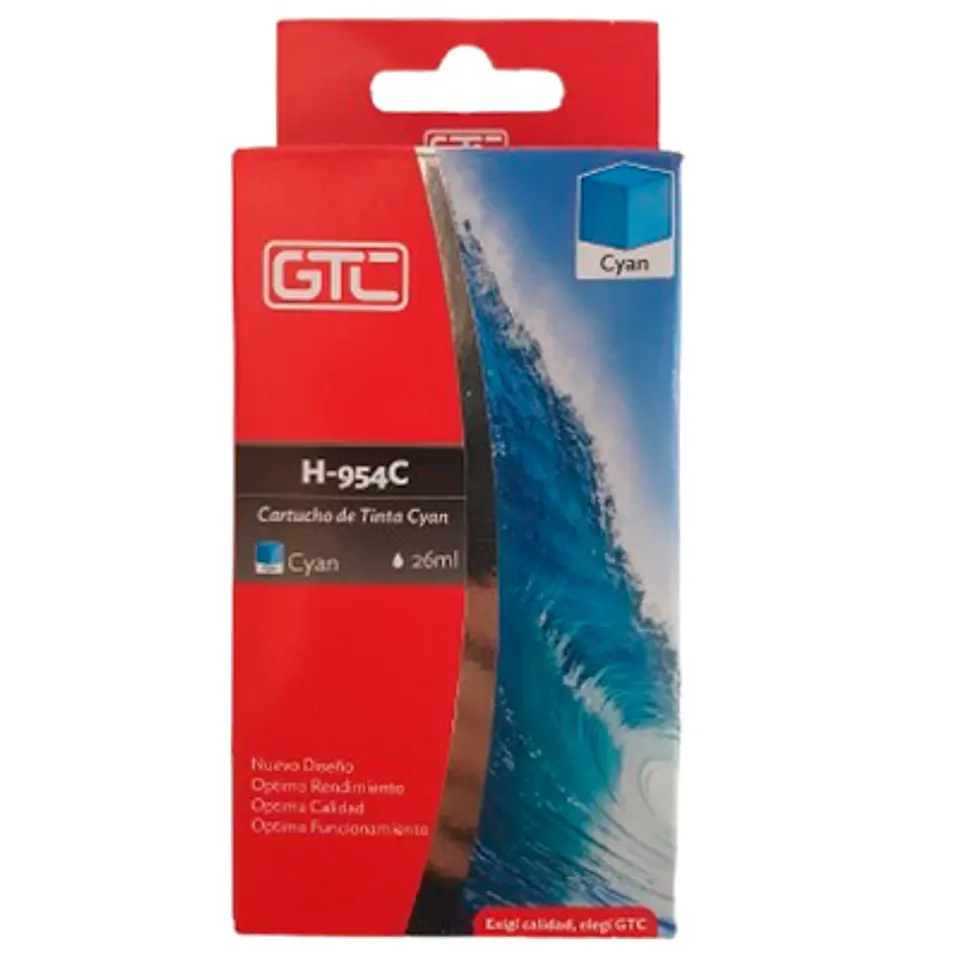 TINTA GTC  954C COLOR CYAN 26 ML COMPATIBLE CON HP DESKJET 2