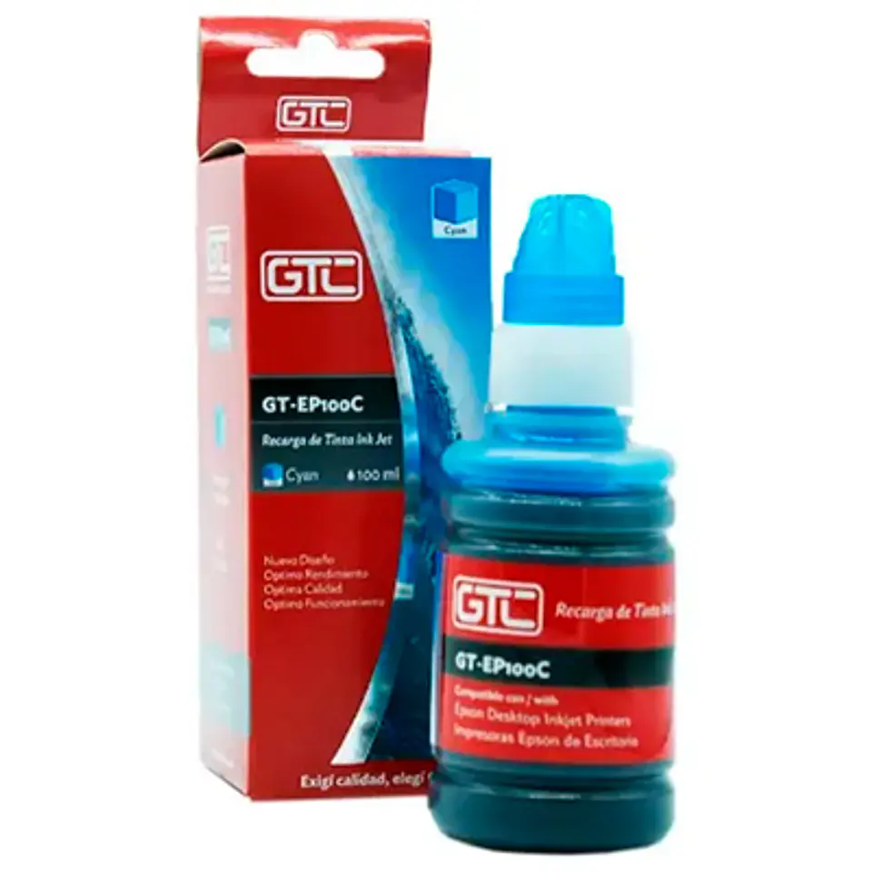 TINTA GTC EP100C COLOR CYAN 100ML COMPATIBLE PARA EPSON 1