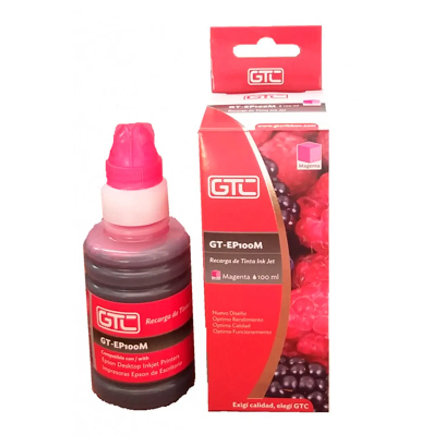TINTA GTC EP100M COLOR MAGENTA 100ML COMPATIBLE CON EPSON 1