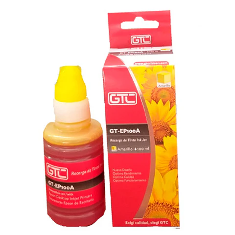 TINTA GTC EP100A COLOR AMARILLO  100ML COMPATIBLE CON EPSON