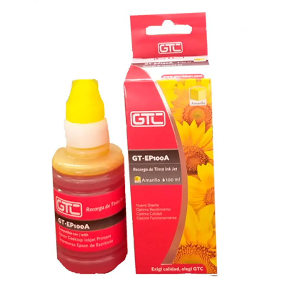 TINTA GTC EP100A COLOR AMARILLO  100ML COMPATIBLE CON EPSON 1